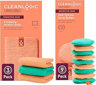 Daily Skincare Set with Exfoliating Cloths and Facial Pads