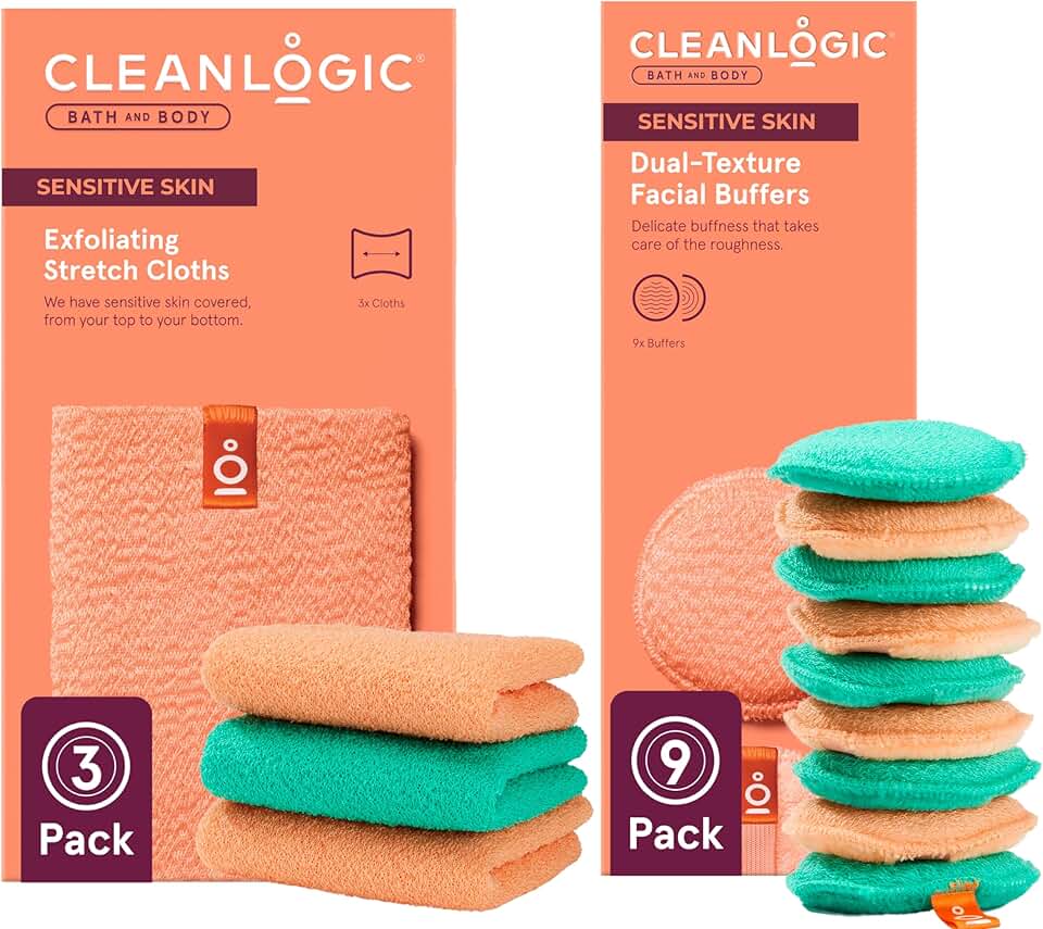 Daily Skincare Set with Exfoliating Cloths and Facial Pads