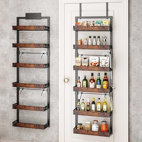 6-Tier Wooden Over-the-Door Pantry Organizer