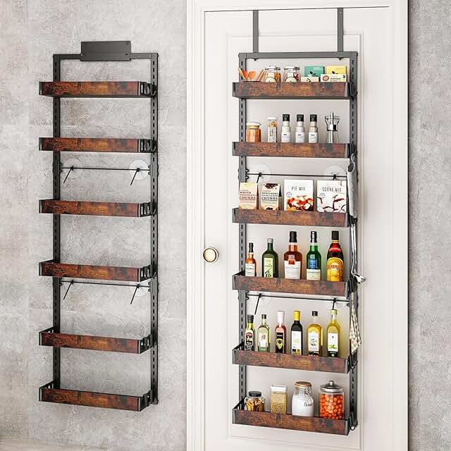 6-Tier Wooden Over-the-Door Pantry Organizer