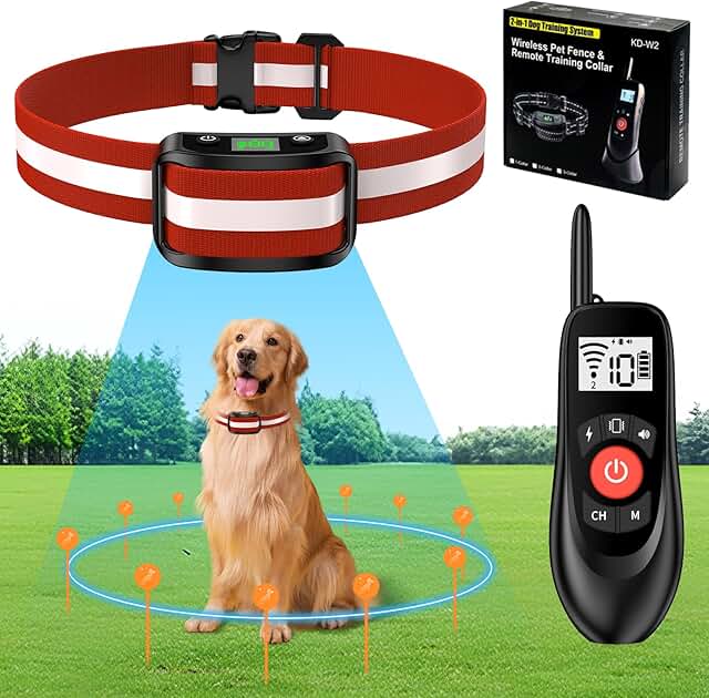 Wireless Dog Fence System with Adjustable Containment and Training Modes