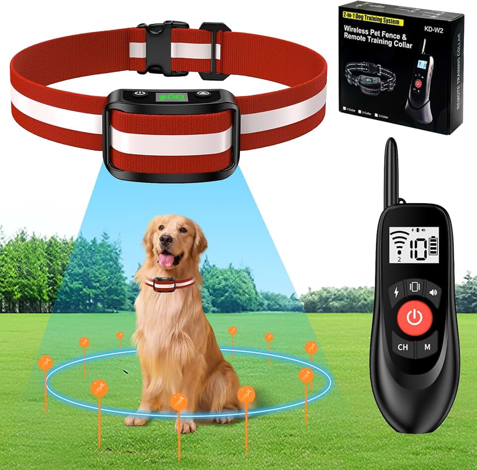 Wireless Dog Fence System with Adjustable Containment and Training Modes