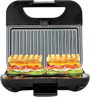4-in-1 Sandwich and Waffle Maker with Nonstick Plates