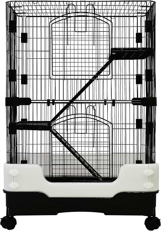 3-Level Small Animal Cage with Tray and Guard