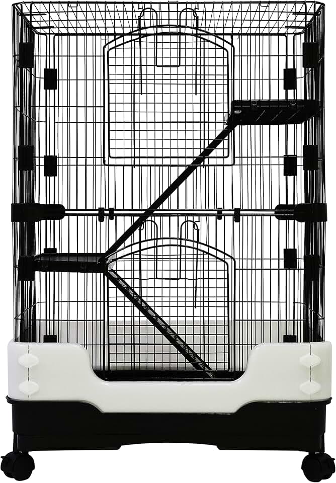 3-Level Small Animal Cage with Tray and Guard