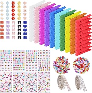 Set of 100 colorful spirit clips and decorations