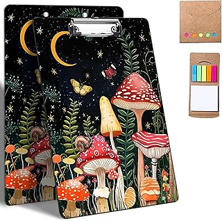 Decorative Butterfly and Mushroom Clipboard with Notes