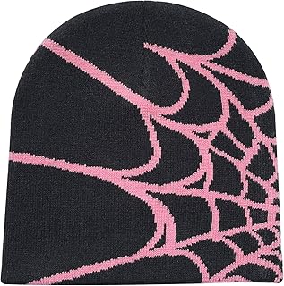 Y2K Spider Beanie Wool Knit Skull Cap for Winter