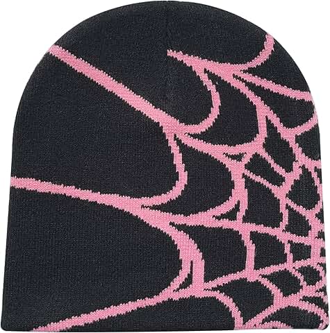 Y2K Spider Beanie Wool Knit Skull Cap for Winter