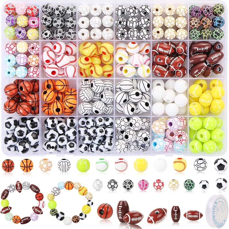 400 Sports Beads for Jewelry Making and Crafts