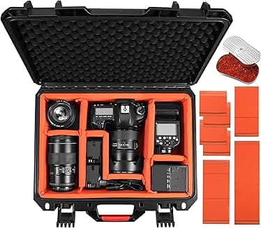 Waterproof Camera and Drone Hard Case with Dividers