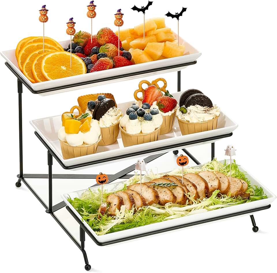 Three-Tier Serving Tray Set for Party Food