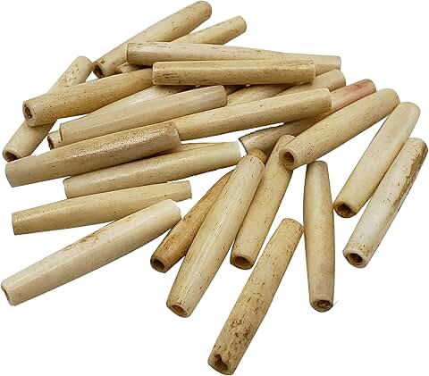Antique White Buffalo Bone Hairpipe Beads, 25 pcs