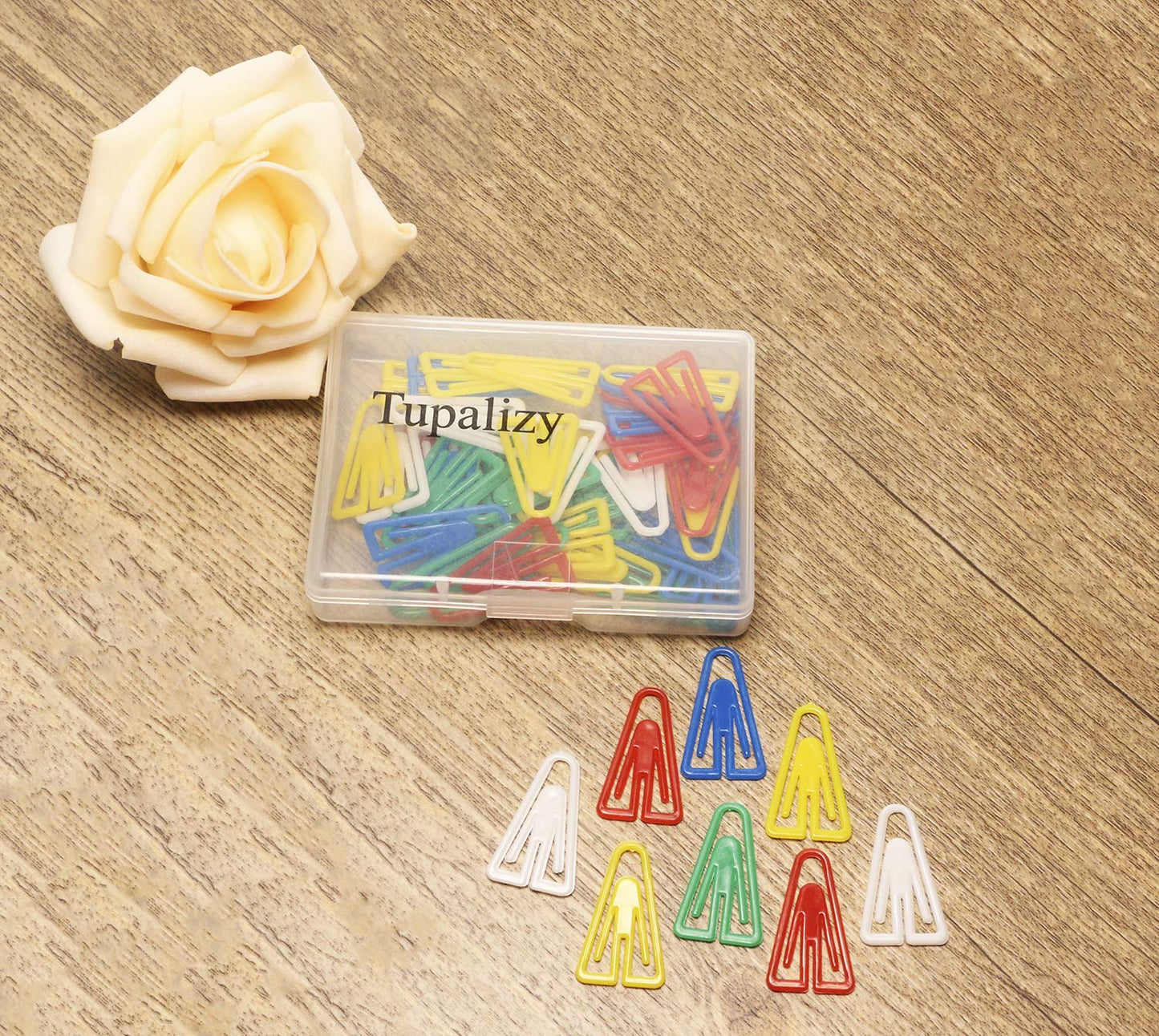 Small Creative Plastic Triangle Paper Clip Holder, 50 Pieces