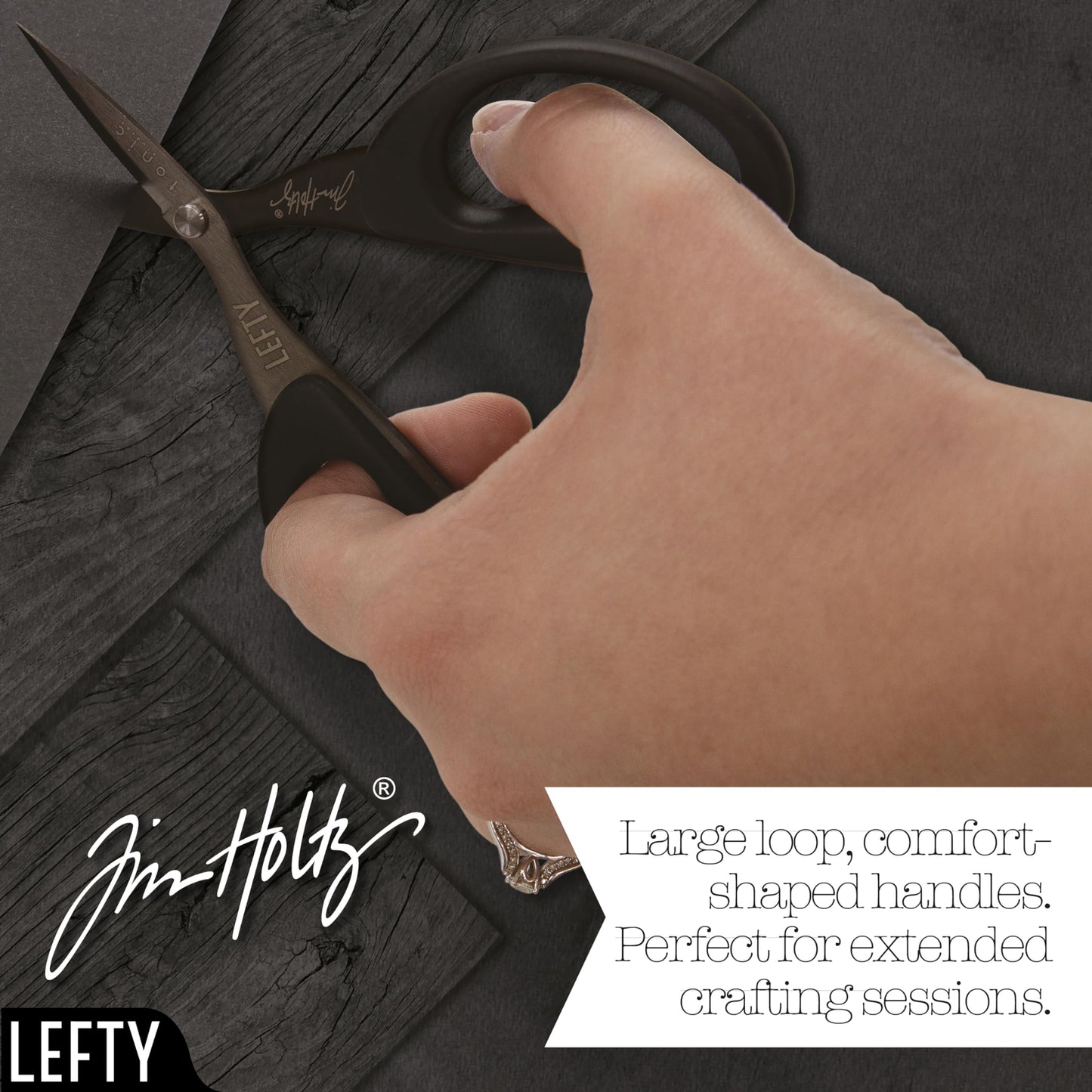 Lefty Mini Snips 5 Inch Titanium-Coated Micro Serrated Blades