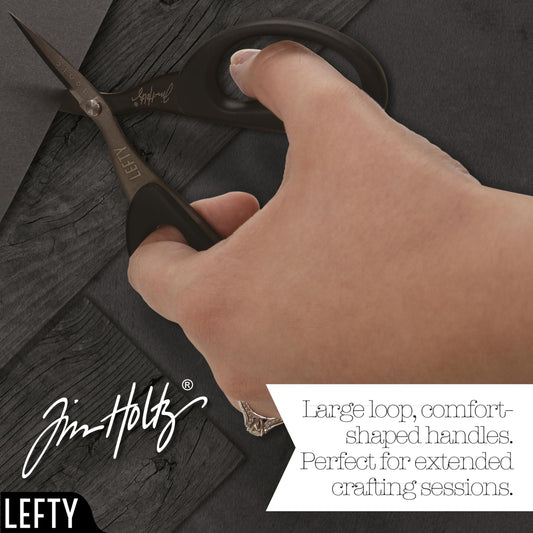 Lefty Mini Snips 5 Inch Titanium-Coated Micro Serrated Blades