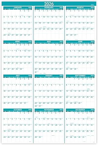 2026 Wall Calendar with Julian Dates and Thick Paper