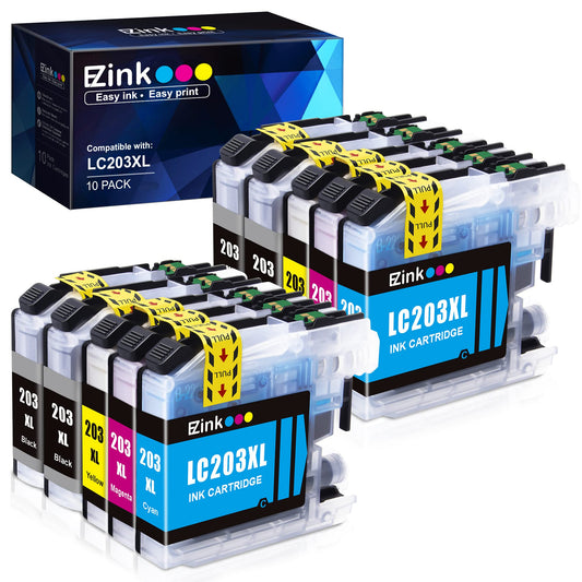 (TM) Compatible Cartridge Replacement for Brother LC203XL LC201XL LC203 LC201 to use with MFC-J480DW MFC-J880DW MFC-J4420DW MFC-J680DW MFC-J885DW (4 Black, 2 Cyan, 2 Magenta, 2 Yellow, 10 Pack)