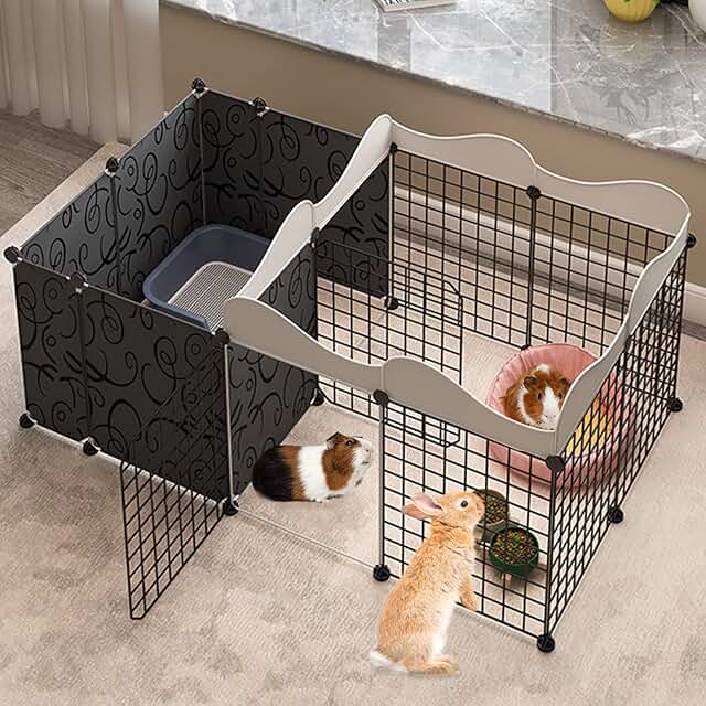 Small Animal Playpen with 12 Panels for Indoor Use