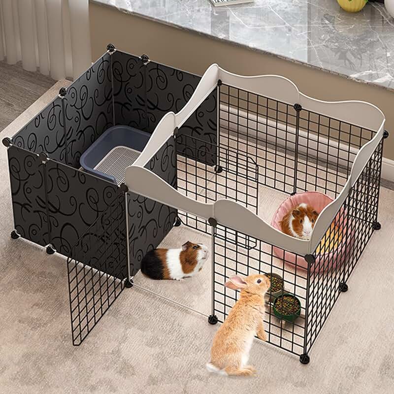 Small Animal Playpen with 12 Panels for Indoor Use