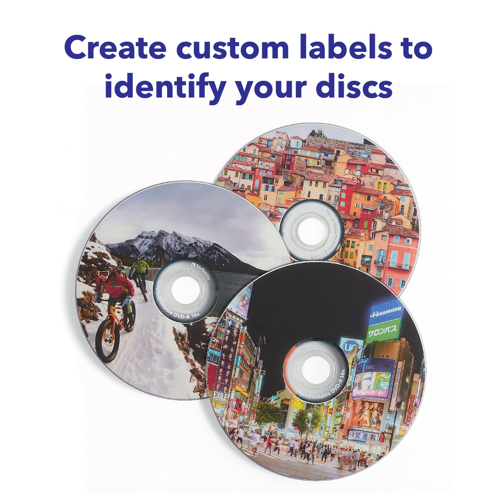 DVD-R 4.7GB 16X White Inkjet Printable with Branded Hub, 100-Disc