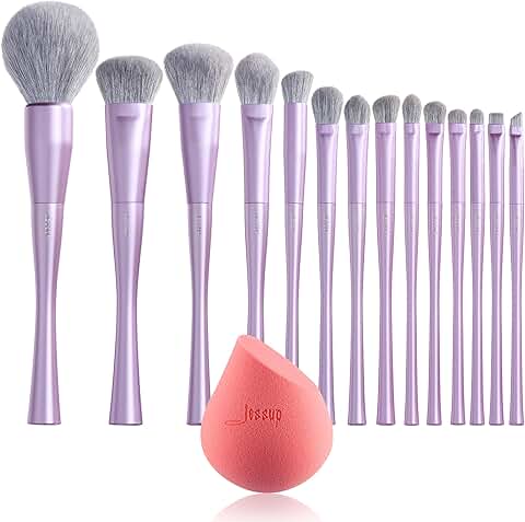 Professional Jessup Makeup Brush Set with Sponge