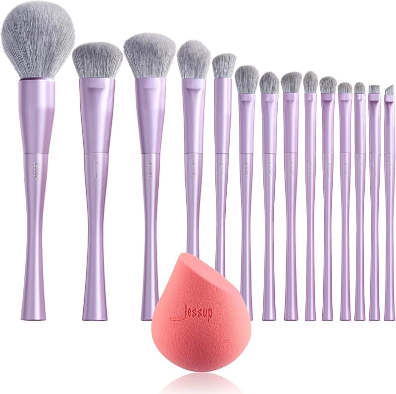 Professional Jessup Makeup Brush Set with Sponge