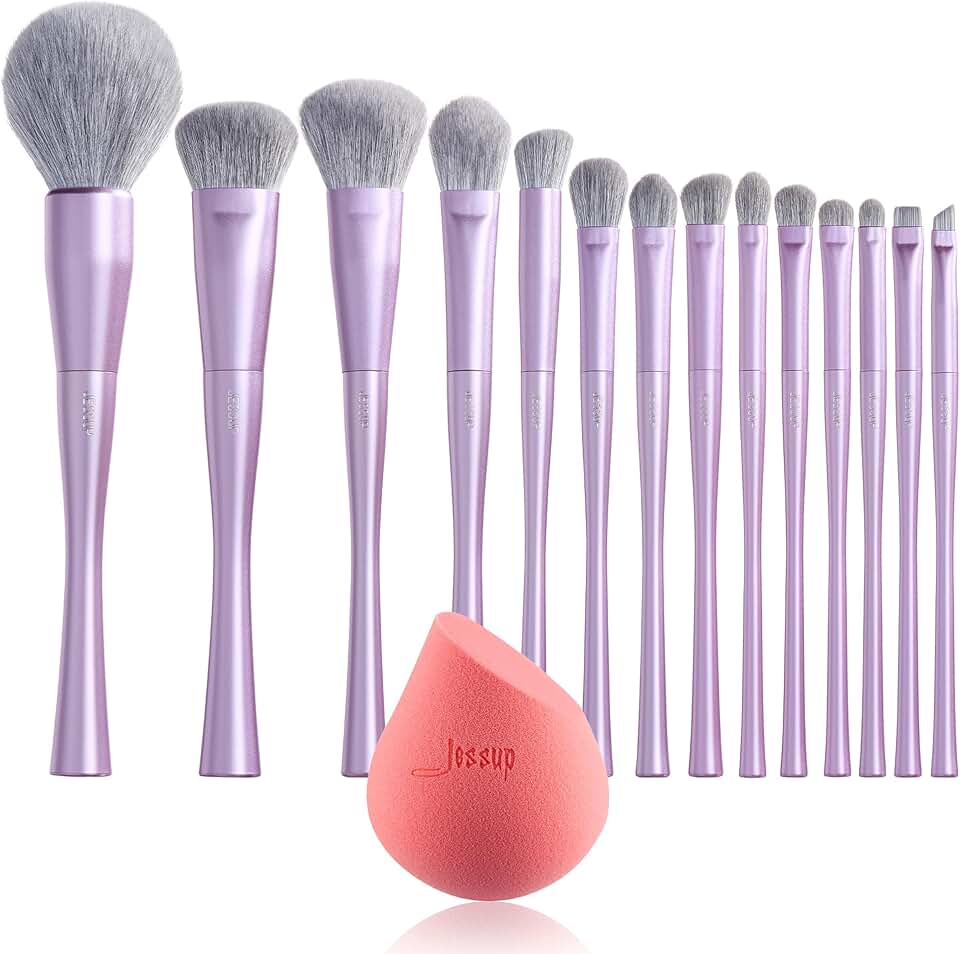 Professional Jessup Makeup Brush Set with Sponge