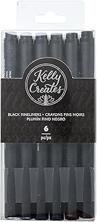 Set of 6 black fineliner pens