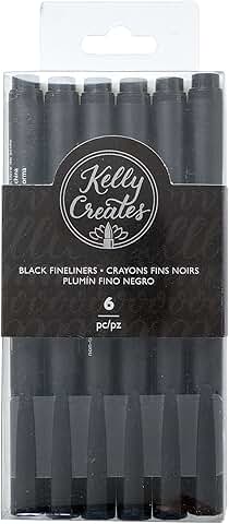 Set of 6 black fineliner pens