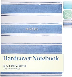 Large lined hardcover travel journal with ribbons