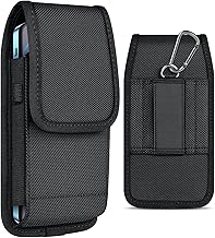 Nylon Cell Phone Pouch and Holster Case for Samsung Galaxy S23+ S22+ S21+ S20+ S10+ S9+ S8+ S21 FE S20 FE A54 A53 A52 A51 A50 Black