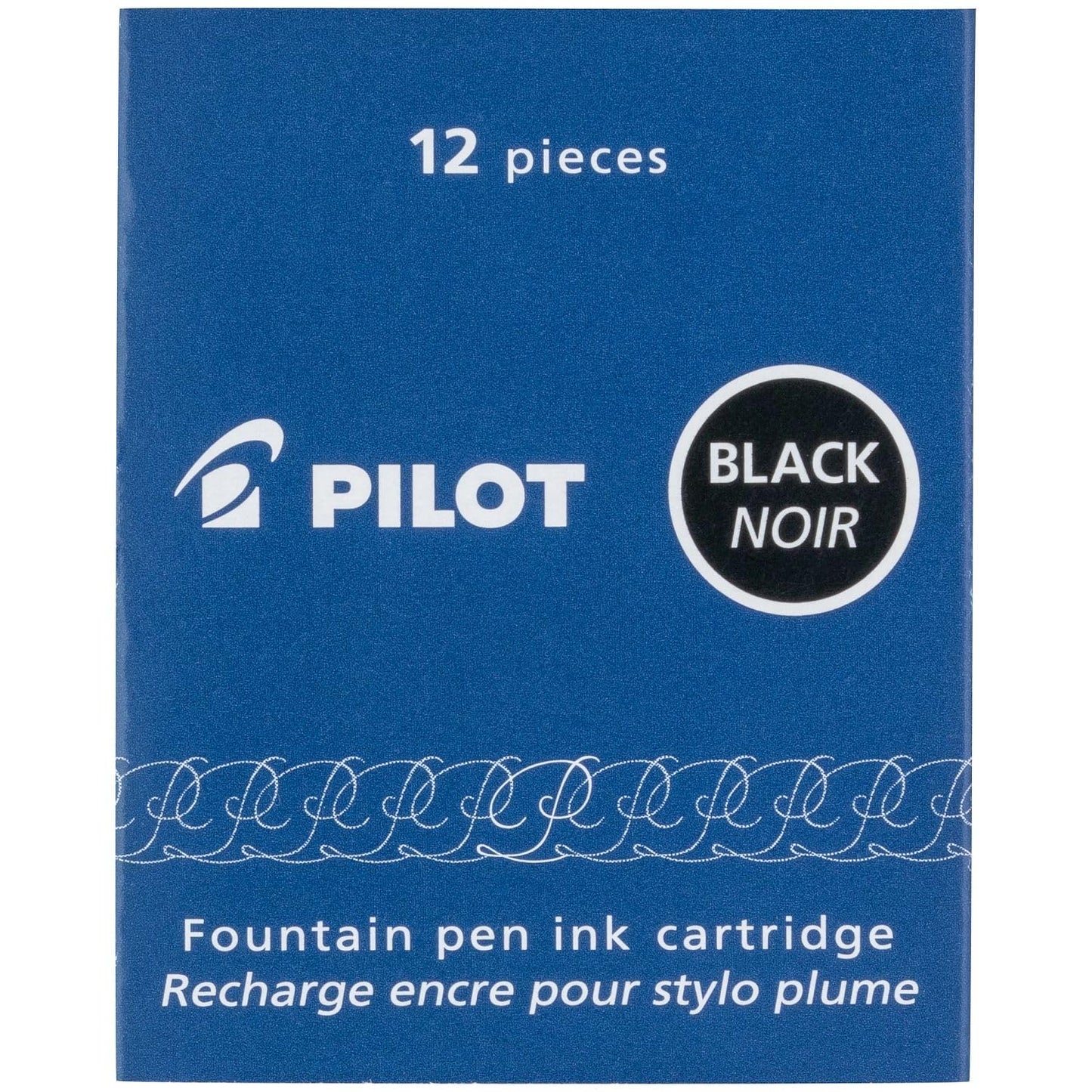 Black Fountain Pen Ink Cartridges, 12 Pack