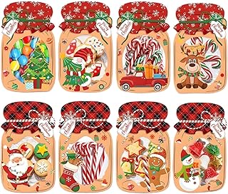 48 Christmas Mason Jar Cards with Treat Bags