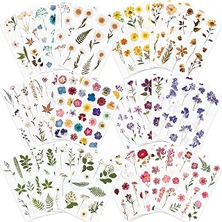 Pressed flower themed sticker set with 486 pieces