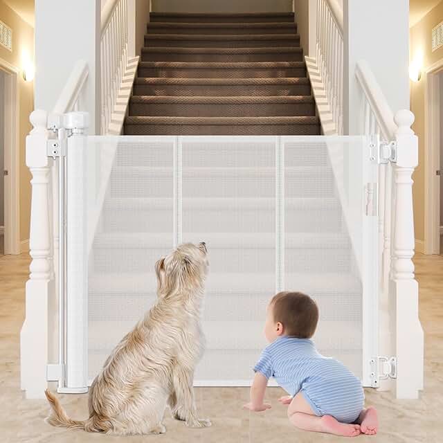 Extra Wide Child and Pet Safety Gate for Stairs
