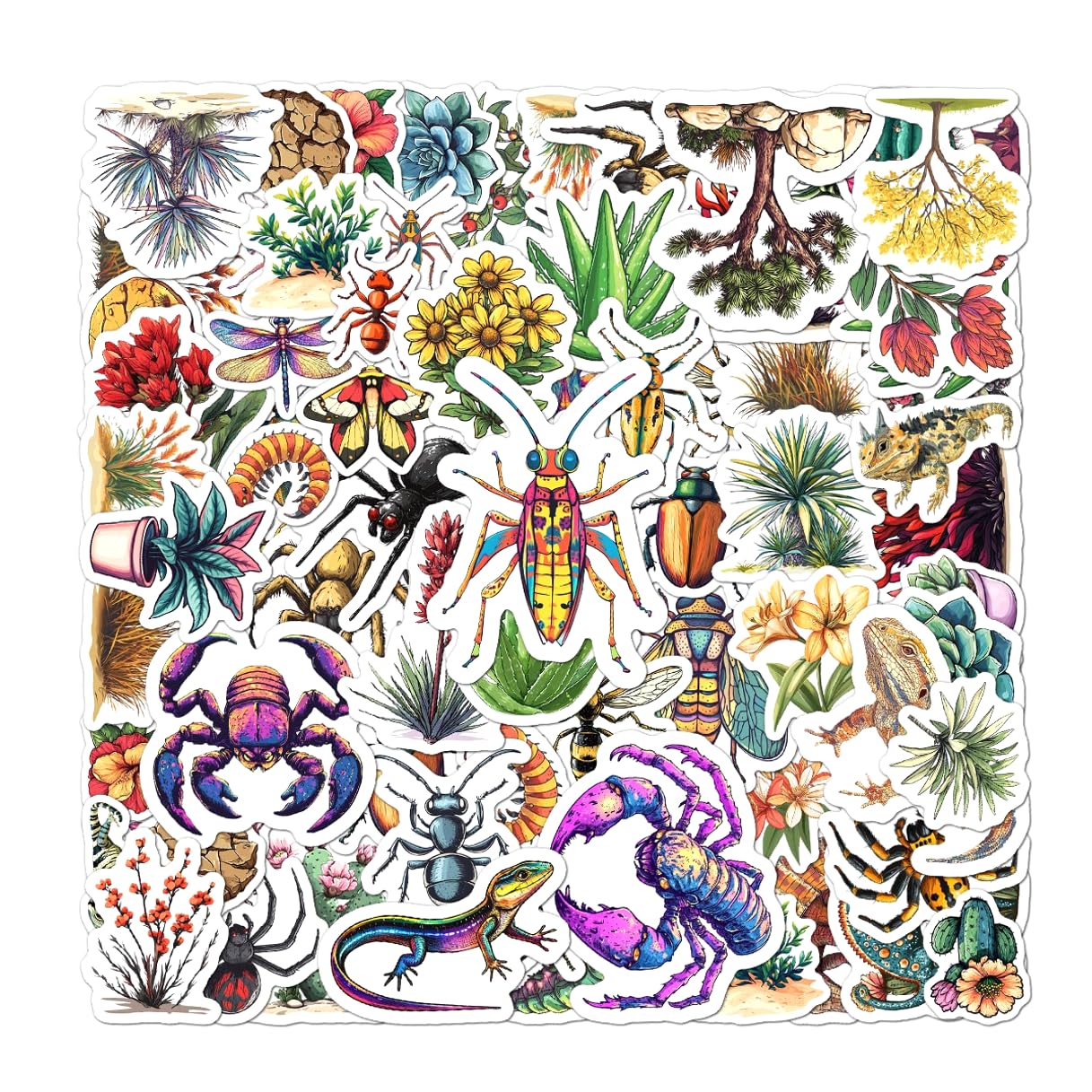 108 Colorful Reptile Stickers for Journals and Decor