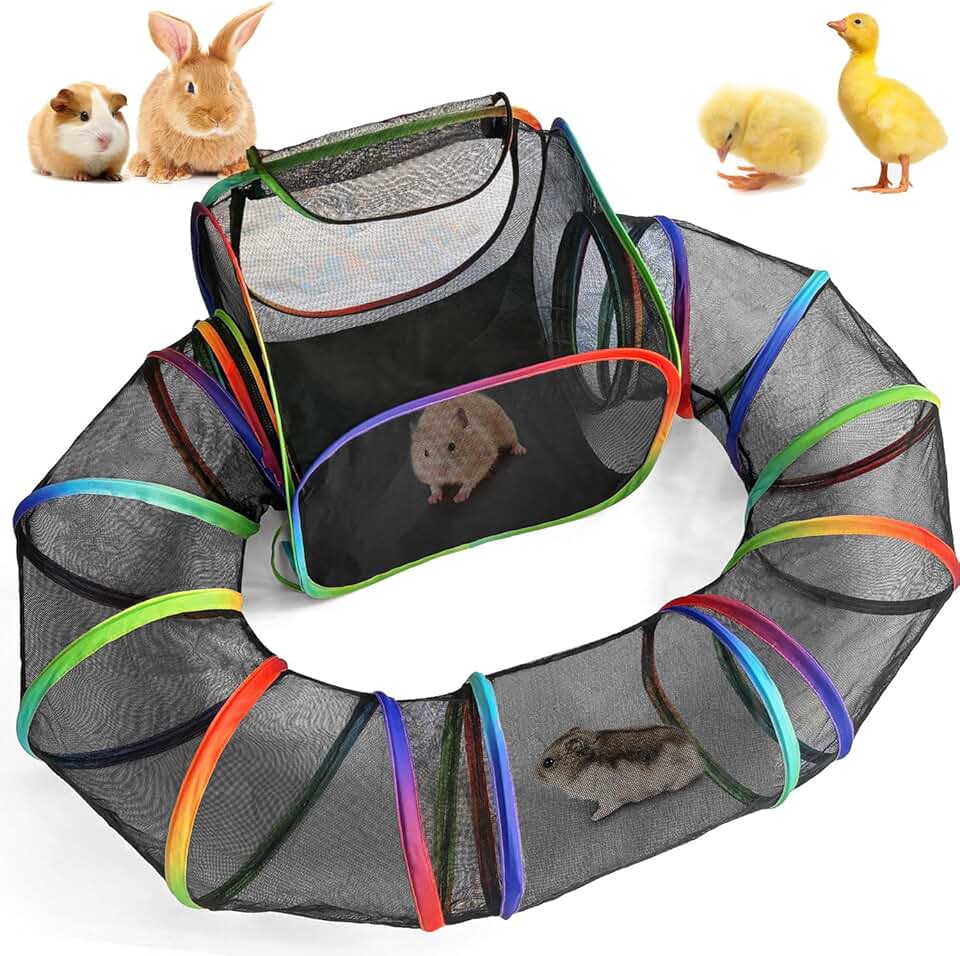 Guinea Pig Playpen with Tunnel and Open Side