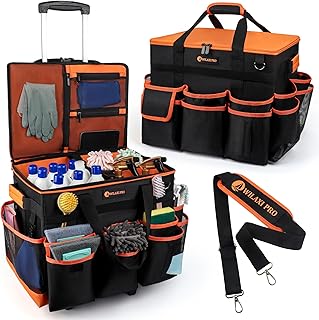 Large Rolling Cleaning Caddy with Wheels and Trolley