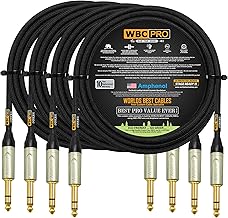 Four 12-foot ultra-silent balanced star-quad cables with gold TRS plugs