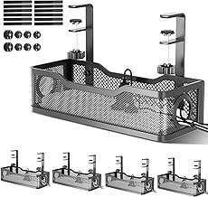 Set of 4 Black Under Desk Cable Management Boxes