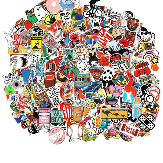 100 Colorful Waterproof Vinyl Stickers Pack for Teens and Kids