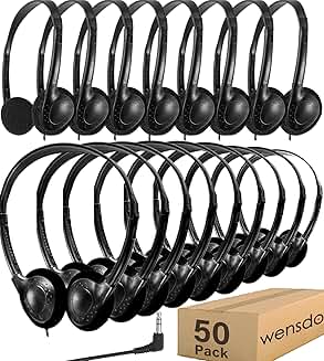 50 Durable Wired Headphones for Classroom Use