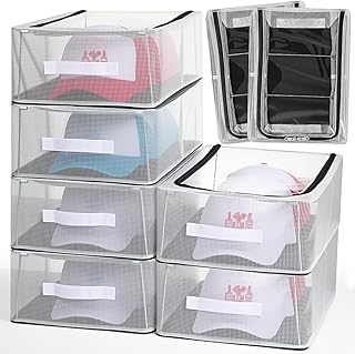 8-Piece Clear Hat Storage Organizer for Baseball Caps
