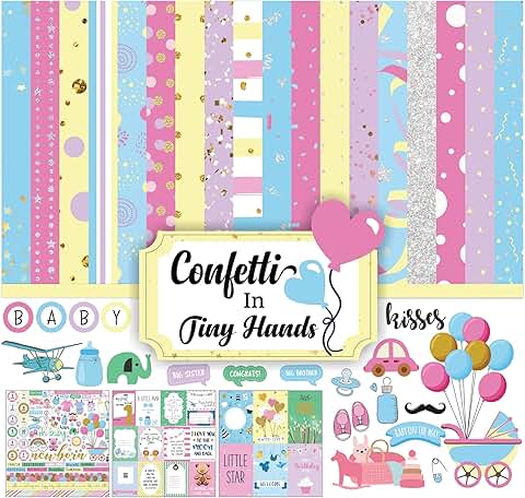 Pastel Baby Confetti Double-Sided Scrapbook Paper Kit