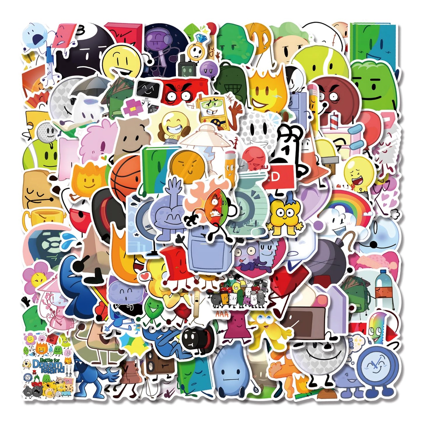 110pcs Cute BFDI Stickers for Water Bottles and More
