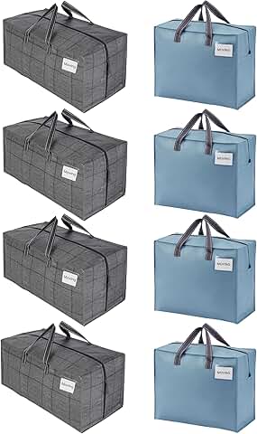 Eight heavy-duty moving bags with straps and handles