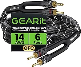 Heavy Duty 14AWG Braided Speaker Wire, 6 Feet