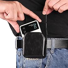 Leather Belt Clip Phone Holster for Galaxy Z Flip and Motorola RAZR