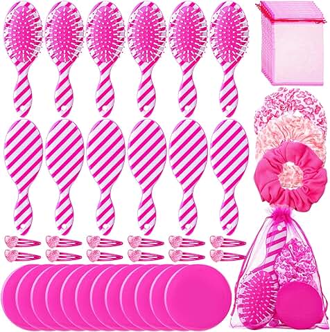 Pink Girls Makeup Party Favors Set with Hair Accessories